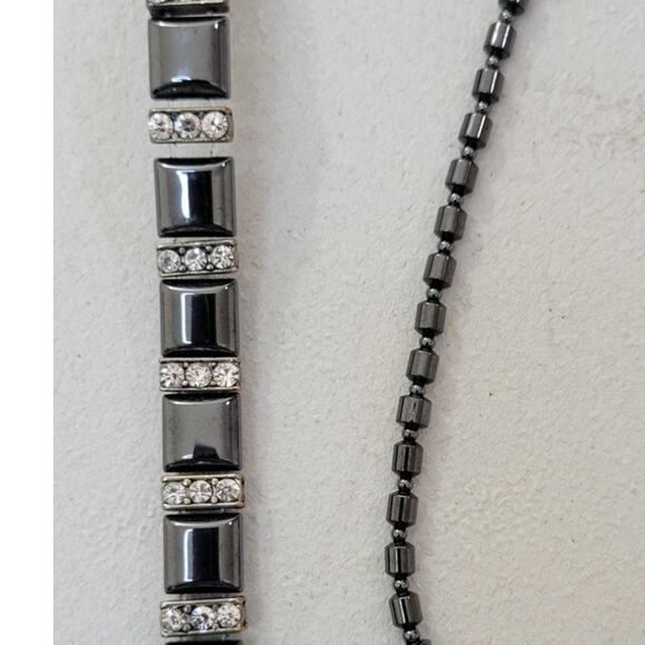 Two Magnetic Hematite Bracelets Pain Relief Powerful Elastic Therapy Arthritis - Picture 4 of 5